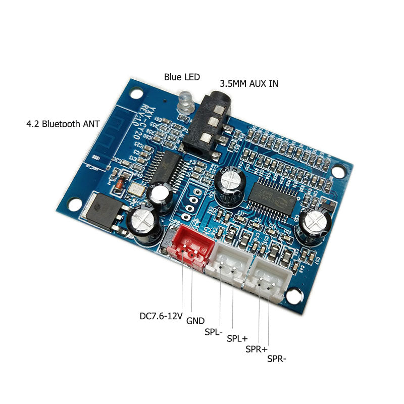 10W DC 8-16V Wireless Bluetooth 4.2 Audio Receiver Digital 15W+15W Amplifier Board 3.5mm