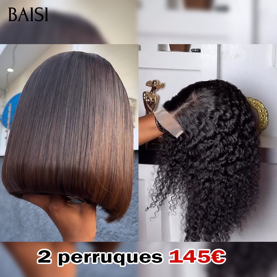 BAISI vente flash 2 perruques en 100% vrais cheveux humains 145 euro BS50