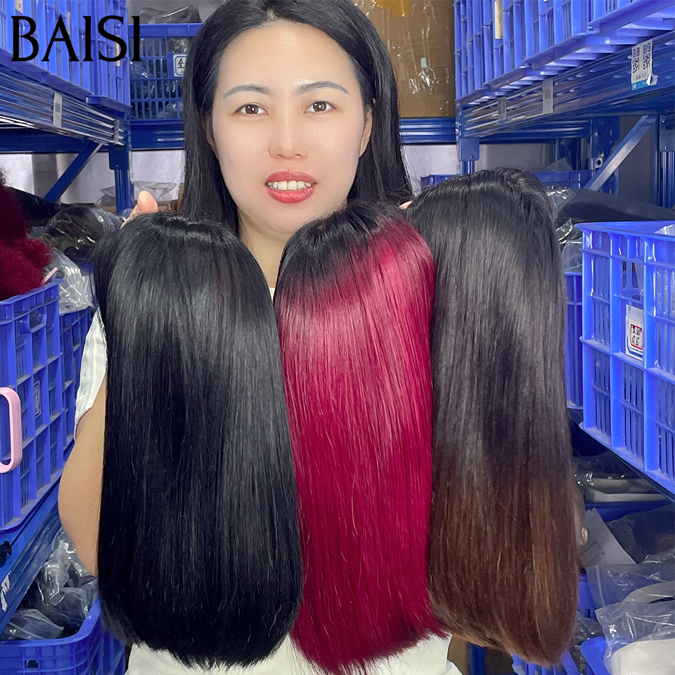 BAISI  3 Perruques 215€ 10 pouce 2X6 lace de luxe 100% Vietnam hair BOB Lisse 3 Couleurs NOIR ou 1BT99J ou 1BT4# en 100% Cheveux Humains FR38