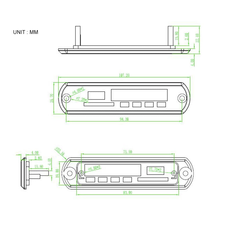 12V 2.0 Channel Bluetooth Amplifier Board Stereo 15W*2 MP3 Decoder Support FM APE MP3 WAV WMA USB