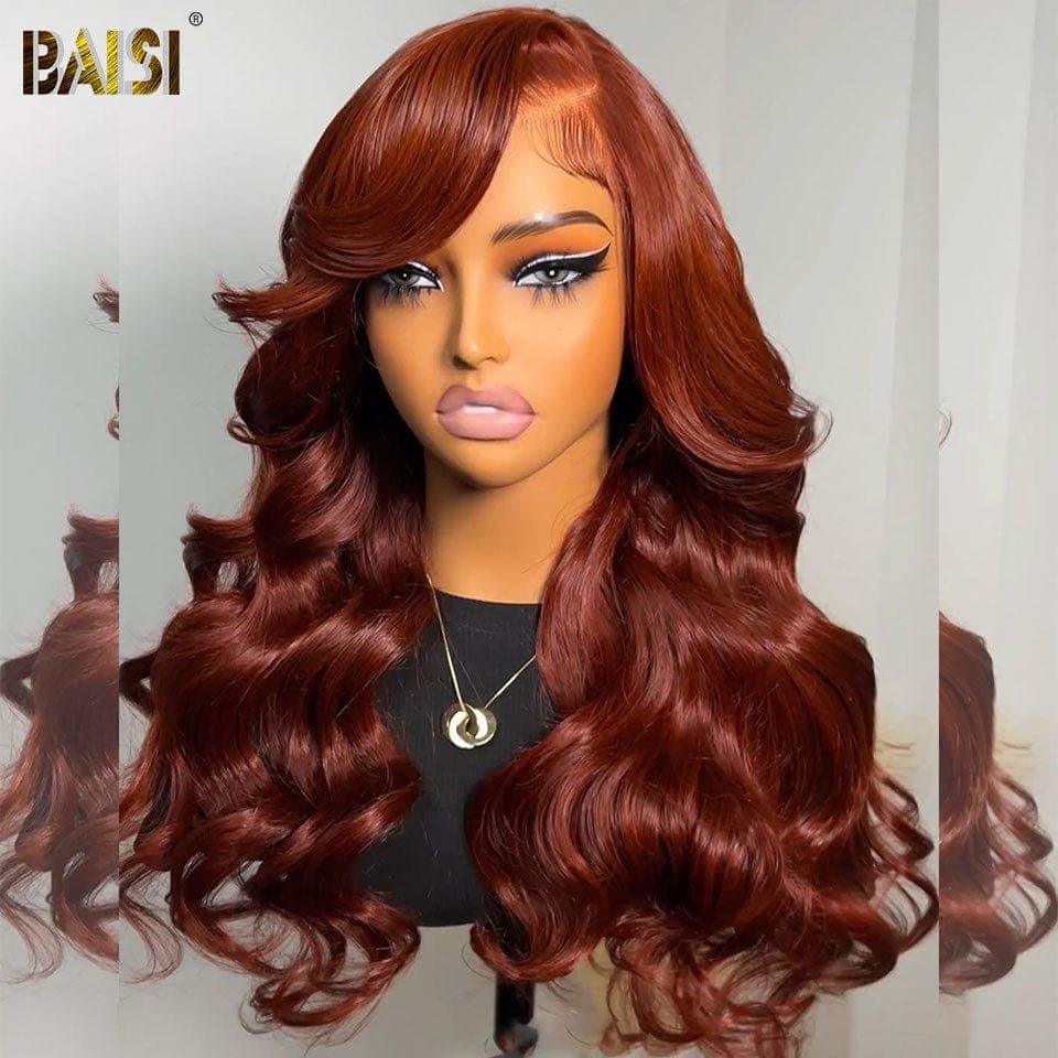 BAISI 13x4 Lace Frontal Perruque Bob Lisse 10 Pouces en Couleurs spécialement personnalisées  300% densité plus de 20 ans d' utilisations BS50