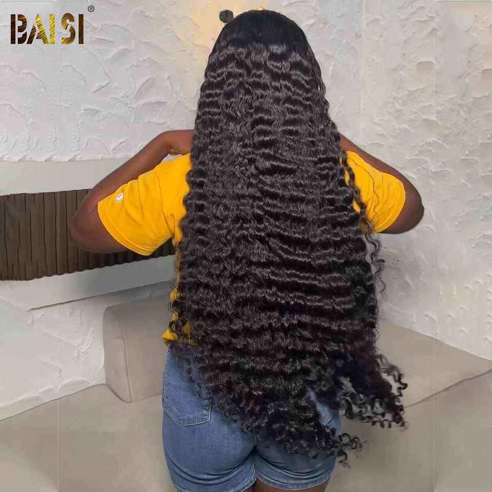 BAISI  13x4 Frontal Perruque bob 12 Pouces BOUCLES en couleur personnalisées 1B/MIXTE 250% densité plus de 20 ans d' utilisations  en 100% Raw Hair