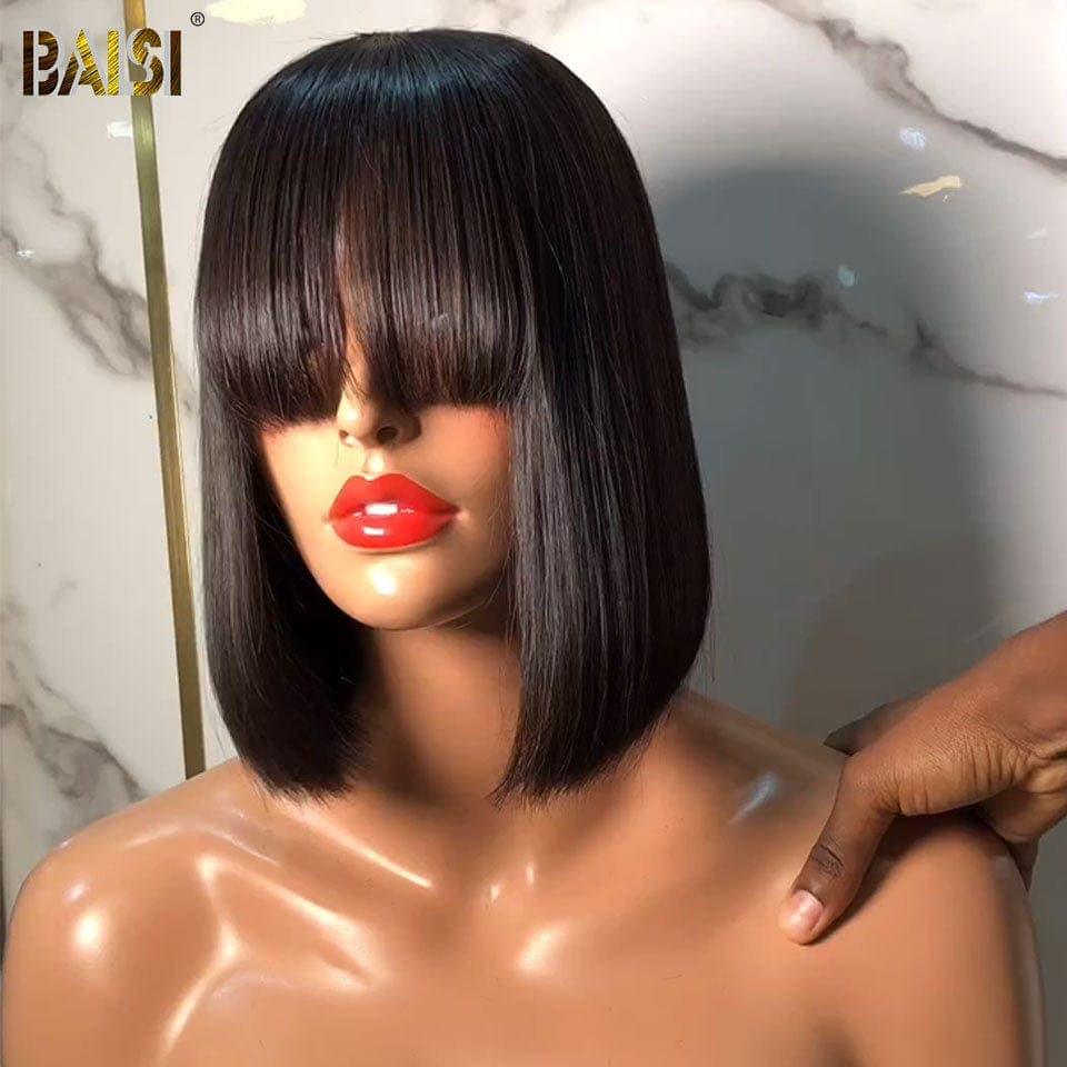 BAISI Perruques Livraison gratuite en Europe Grande Promo 45€ arrivage pixie coupe fabriqué à la machine En 100% Cheveux Humains En blonde #613ou afro curly NOIR