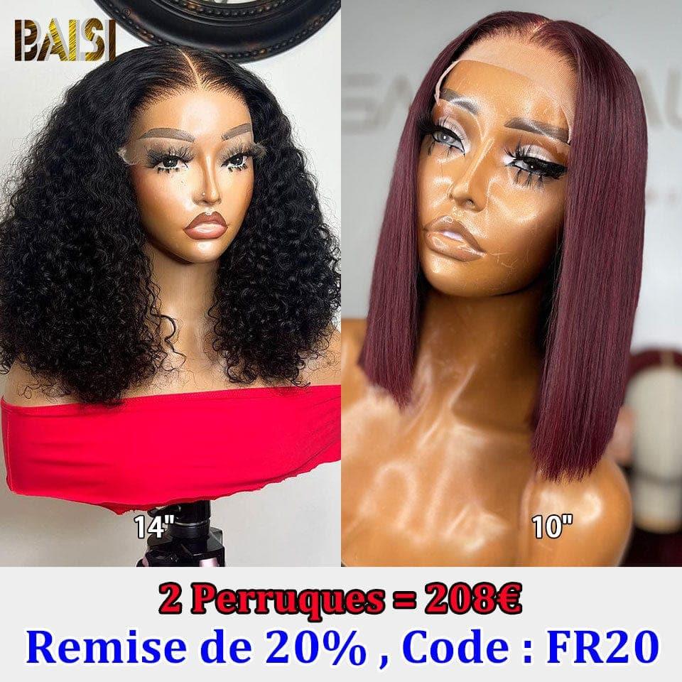 BAISI vente flash 2 perruques en Promo 208€ en 100% vrais cheveux humains  Code: FR20