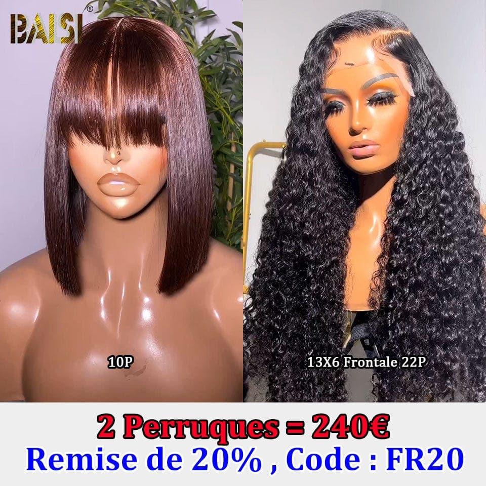 BAISI vente flash 2 perruques 300€ en 100% vrais cheveux humains Code: FR20