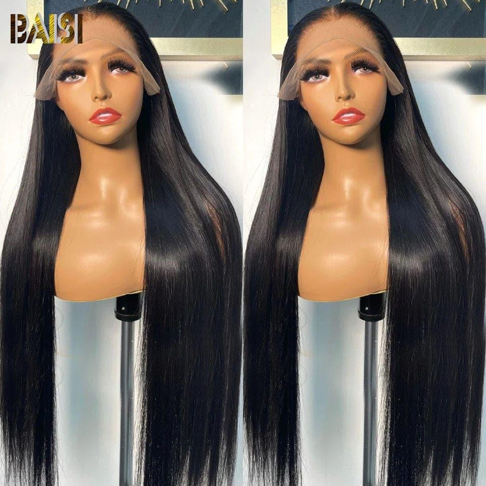 BAISI Offre Flash 13X4 Perruques de Luxe loose Wave 16 Pouces 151€ en Couleur NOIR 300%densité  A1 Fabriquées par les cheveux double drawn mèches vièges volume en 100% Cheveux Humains FR20