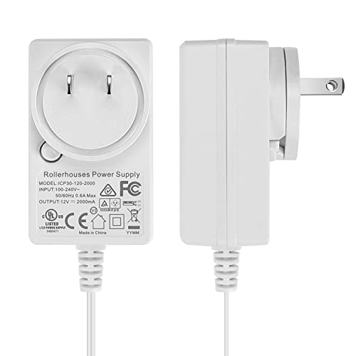 Rollerhouse  DC 12V/24V Plug-in Transformer DC Wall Adapte,White