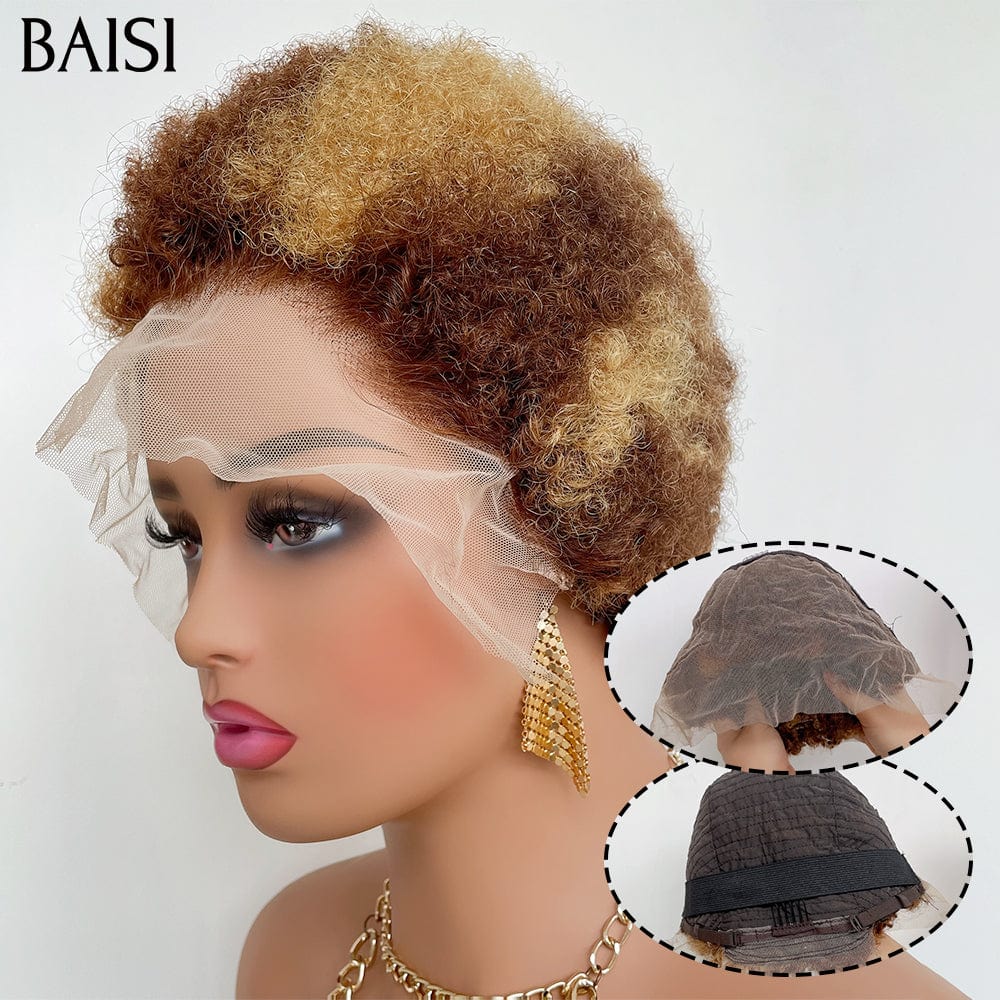 BAISI  13X4 afro curly en Couleur 4#27# -905 en 100% Vrais Cheveux Humains D