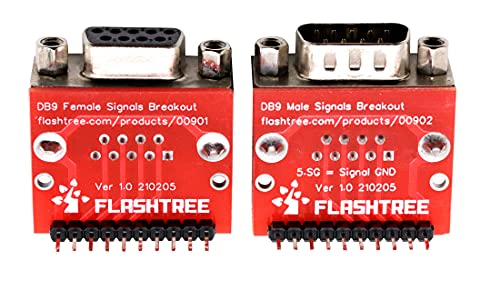 risingsaplings 9 Pin Serival Connector DB9 Female and DR9 Male Signals Breakout Board D-SUB Adapter Connector RS232 Serial Solder with 10 Pin Header