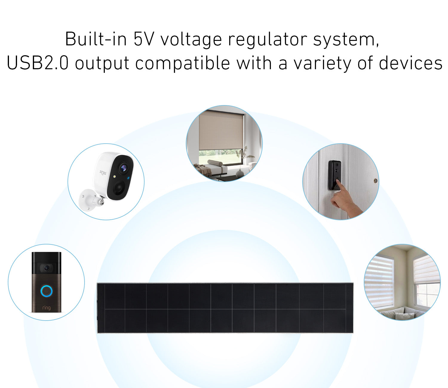 Blinds Solar Panels 5Volt Small Solar Charger for Motorized Blinds, Windows Curtain