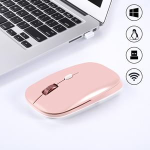 Wireless Mouse, PINKCAT Slim Optical Mice 2.4G USB Laptop Computer Cordless Mouse with Nano Receiver Portable Design and Silent Click for Windows Mac Macbook Linux Office (2.4GHz-Pink)