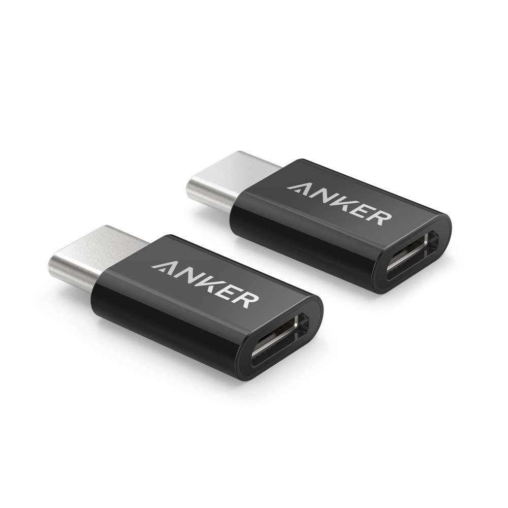 [2 in 1 Pack] Anker USB-C (Male) to Micro USB (Female) Adapter, Allows Micro USB to USB-C Data Transfer, Uses 56K Resistor, Works with MacBook, ChromeBook Pixel, Nexus 5X, Nexus 6P, Nokia N1, OnePlus 2, and More