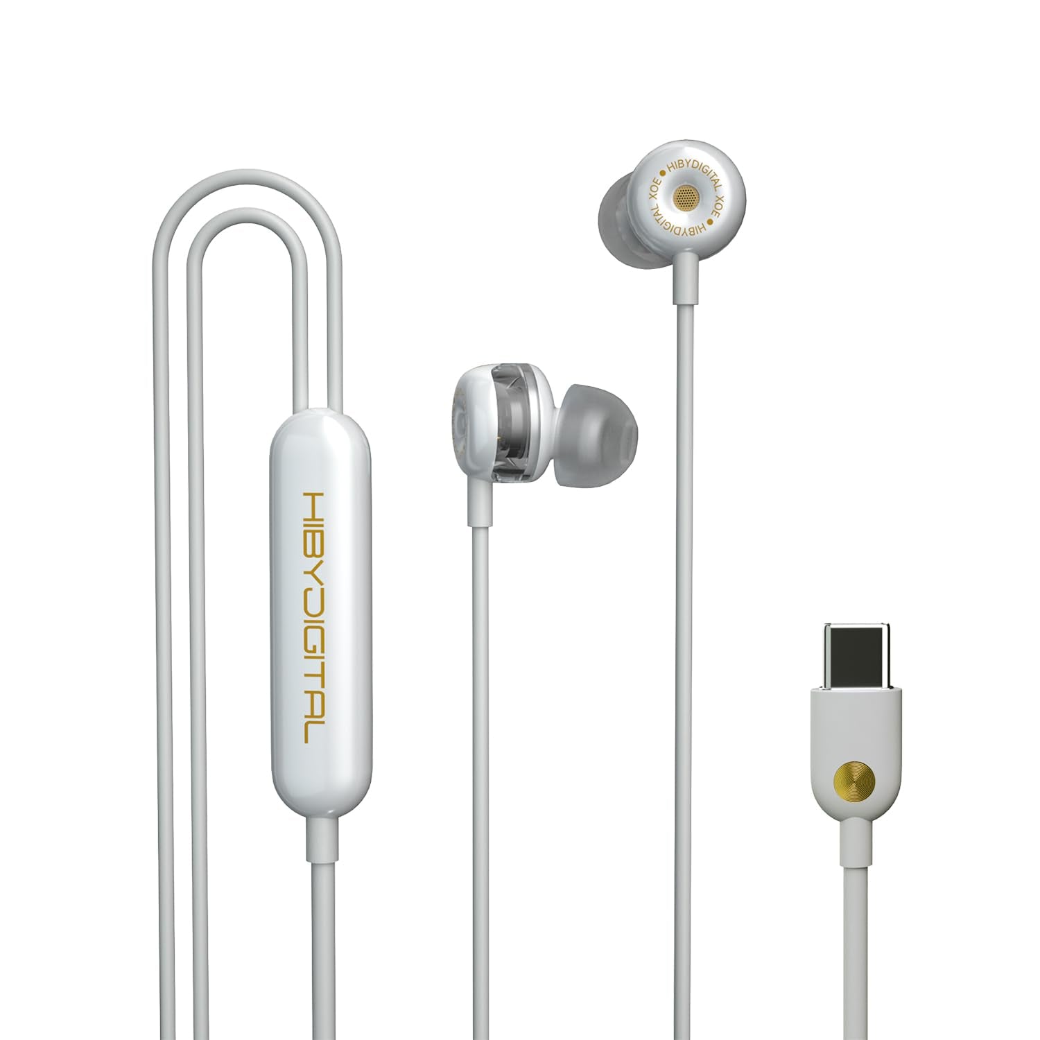 Digital Xoe - Dlc Dynamic Hifi Earphones With Usb C Dac White