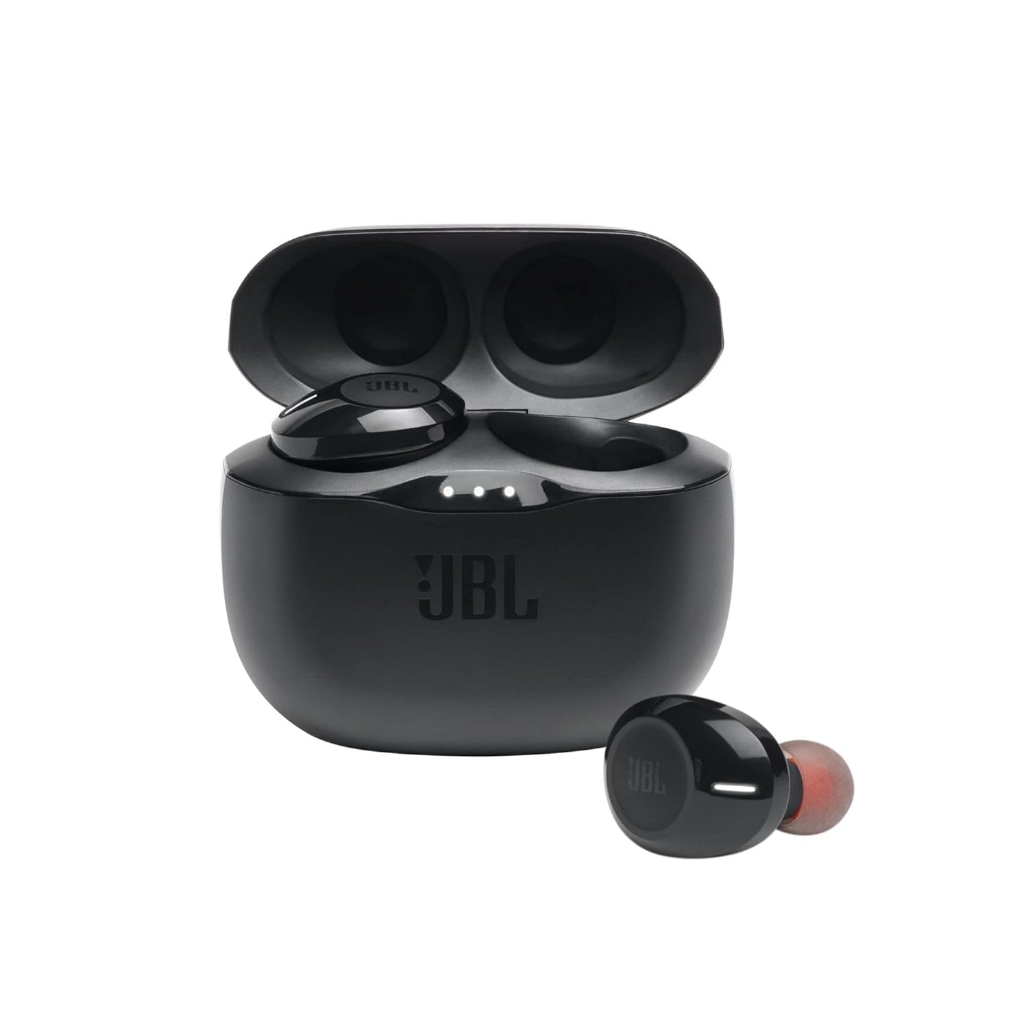 In-Ear Earbud Headphones, Powerful Sound, Secure Fit, Silicone Tips, Black