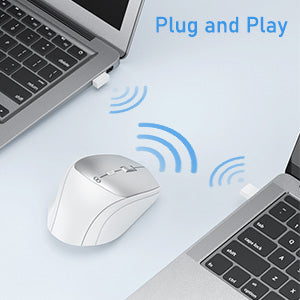 Wireless Mouse, 2.4G & Type C Wireless Mouse, Dual Mode, Wireless Mouse, Silent Ergonomic Wireless Mouse, 7 Buttons Mouse with USB A/USB C Receiver for PC/Laptop/Tablet and Windows/Mac (White)