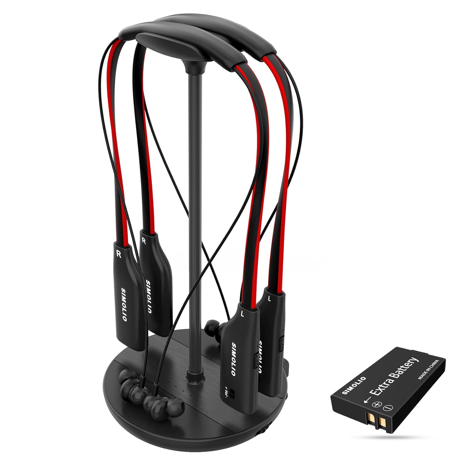 Dual Wireless Headphones For Tv Watching With Transmitter/Charging Stand 2-In-