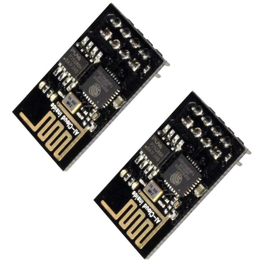 flashtree 2Pcs ESP8266 ESP-01S WiFi Serial Transceiver Module with 1MB Flash for Arduino