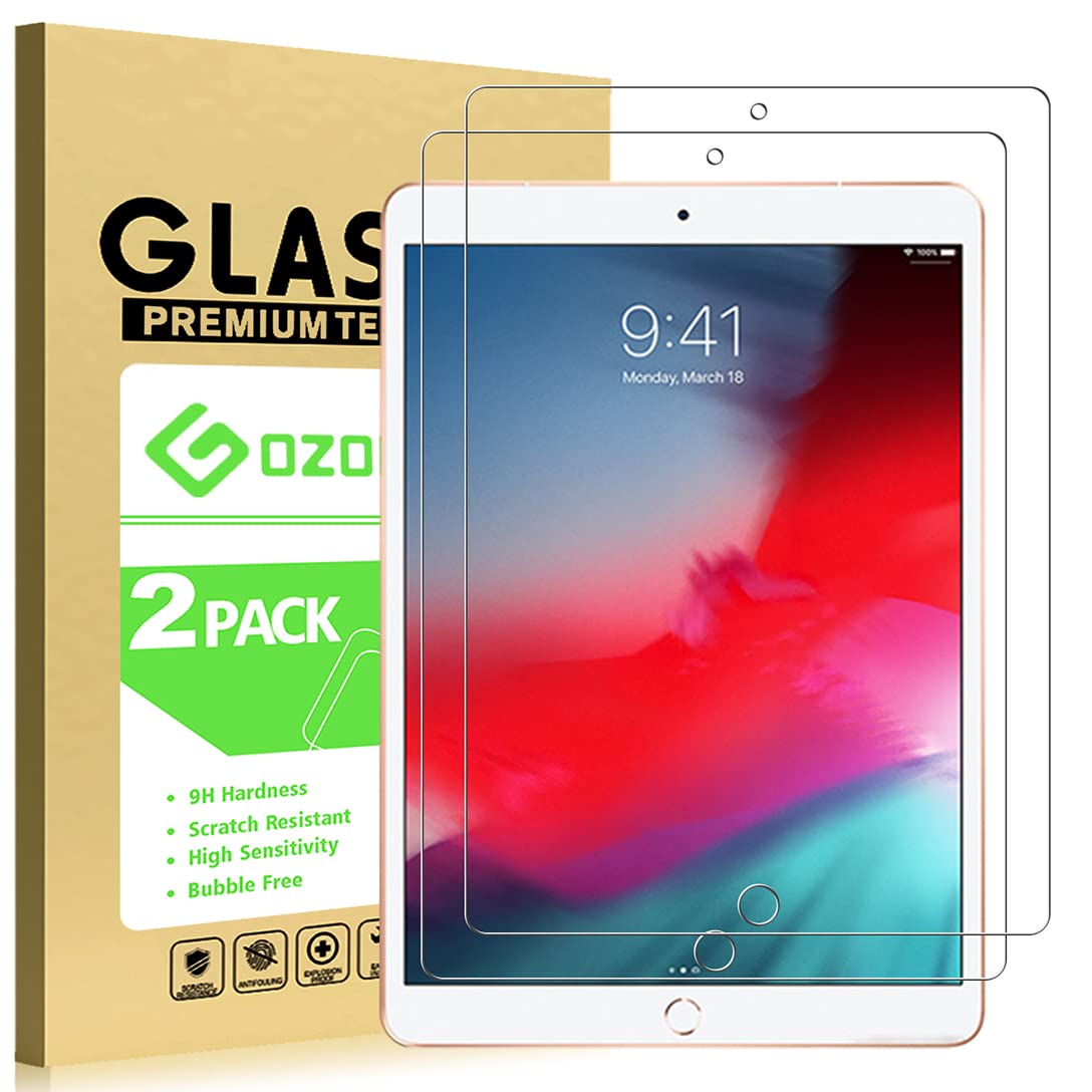 [2-Pack] GOZOPO For iPad 9.7 Screen Protector (iPad 6th/5th Generation -2018/2017 Model) /iPad Air 1, iPad Air 2, [Scratch Resistant] [2.5D Edge] iPad Pro 9.7 Tempered Glass Film