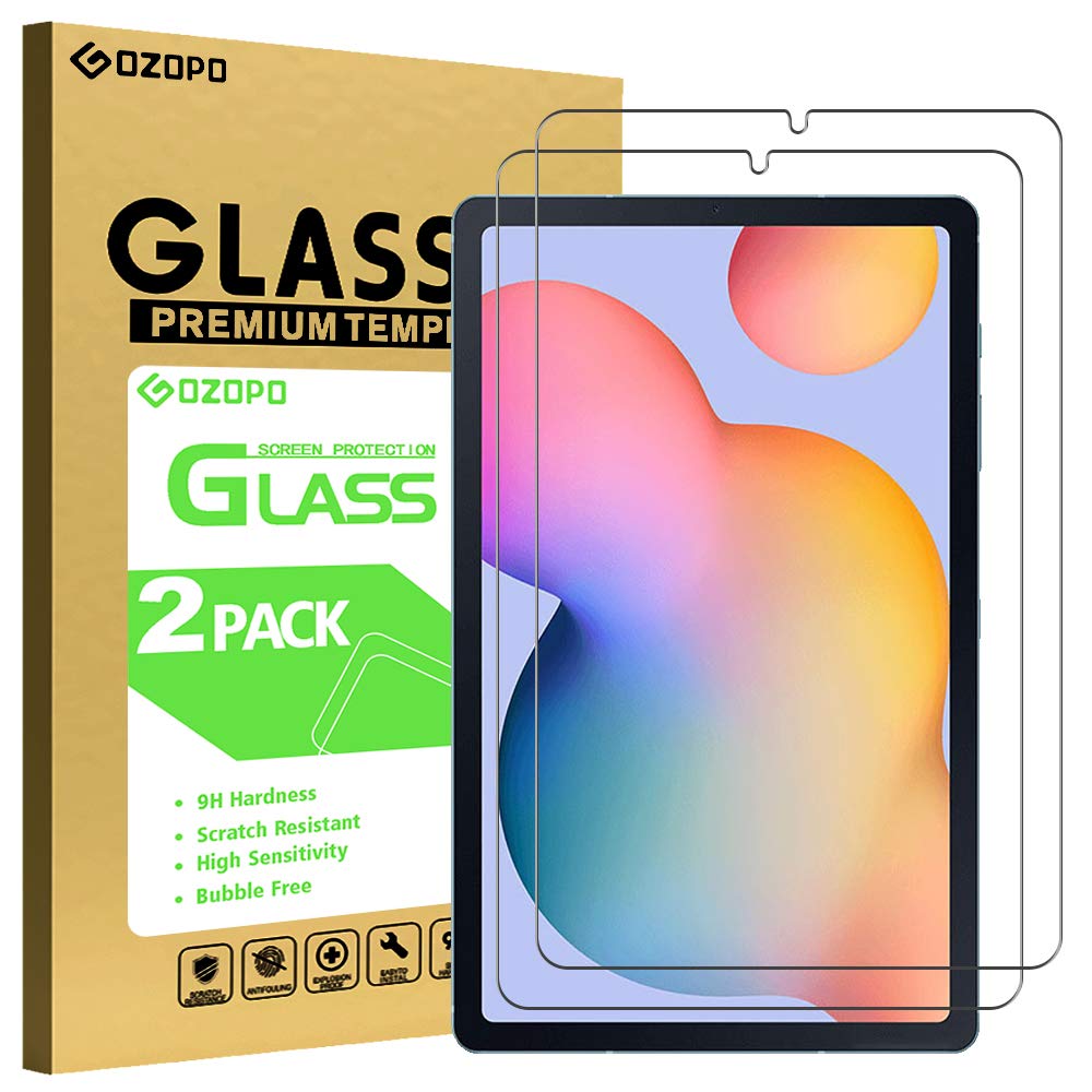 [2-Pack] GOZOPO Screen Protector for Samsung Galaxy Tab S6 Lite 10.4" SM-P610/P615 [2.5D Edge to Edge] Samsung Tab S6 Lite 10.4 Tempered Glass Film [Scratch Resistant ]