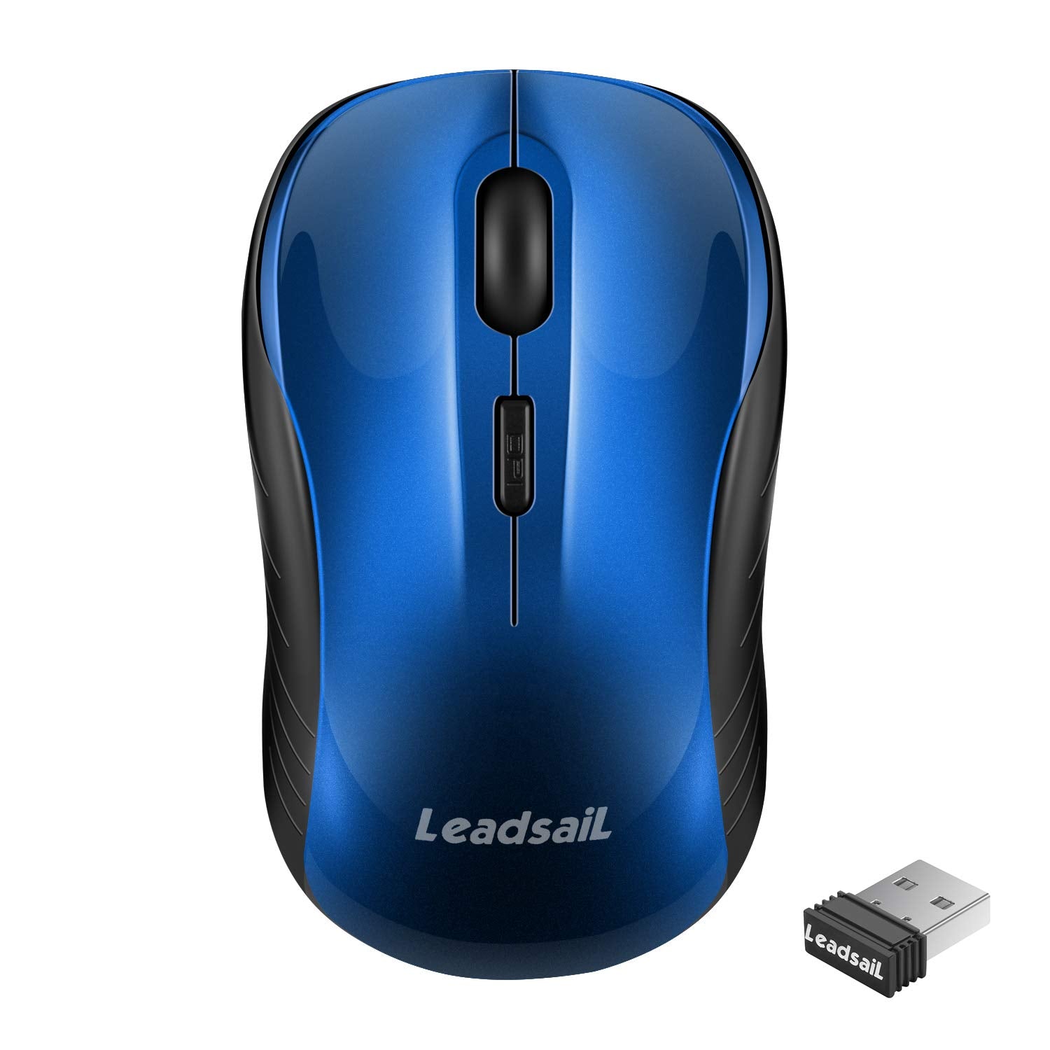 Wireless Mouse for Laptop Silent Cordless 2.4G USB Mini Mouse Wireless Optical Computer Mobile Mouse, 1600DPI with 3 Adjustable Levels for Windows 10/8/7/XP/Mac/Macbook Pro/Air/HP/Lenovo (Dark Blue)