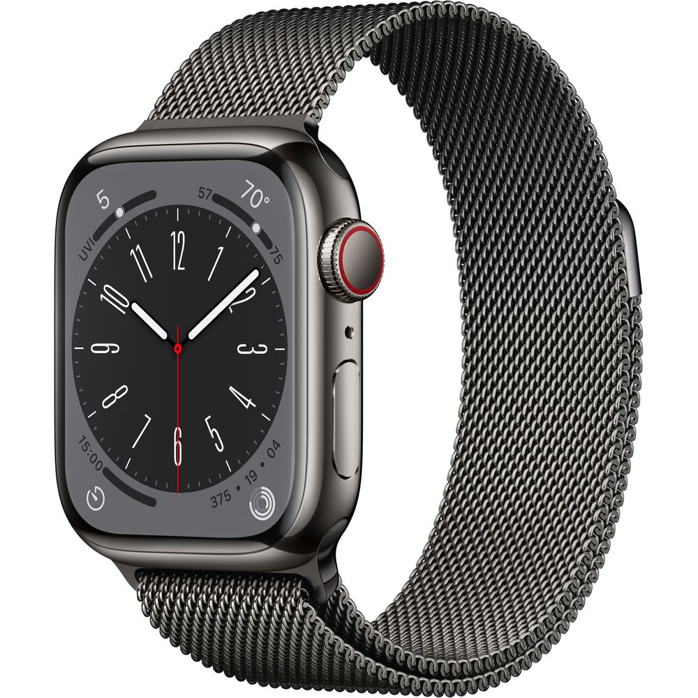 Apple Watch Gen 8 Series 8 Cell 41mm Graphite Stainless Steel - Graphite Milanese Loop MNJL3LL/A