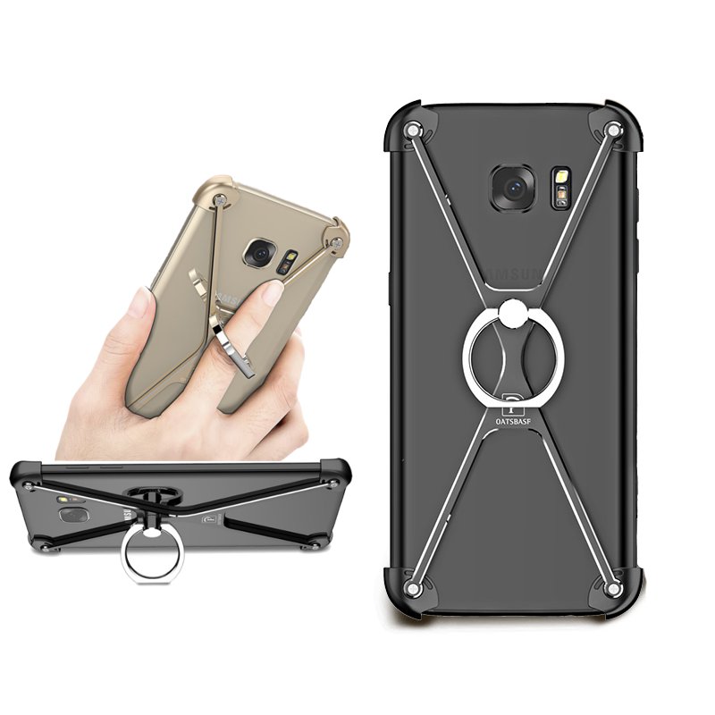 X Shape Bracket Holder Bumper Aviation Alloy Metal Anti Knock Case For Samsung Galaxy S7