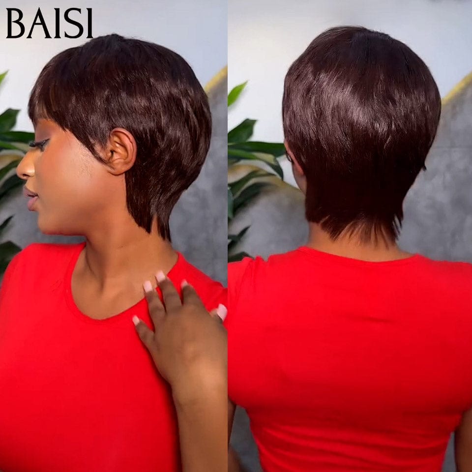 BAISI  LEA  petite coupe fabriqué à la machine en Noir 100% CHEVEUX HUMAINS #026