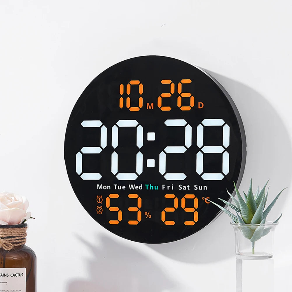 Large LED Wall Clock with Remote Control | Electronic Alarm Clock