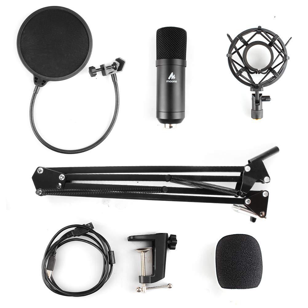 AU-A04 USB Microphone Kit 192KHZ/24BIT Professional Podcast Condenser Mic for Recording