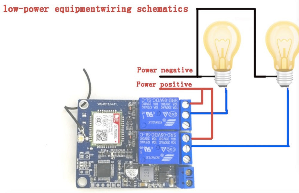 RCmall 2 Channel Relay Module SMS GSM Remote Control Switch SIM800C STM32F103CBT6 for Greenhouse