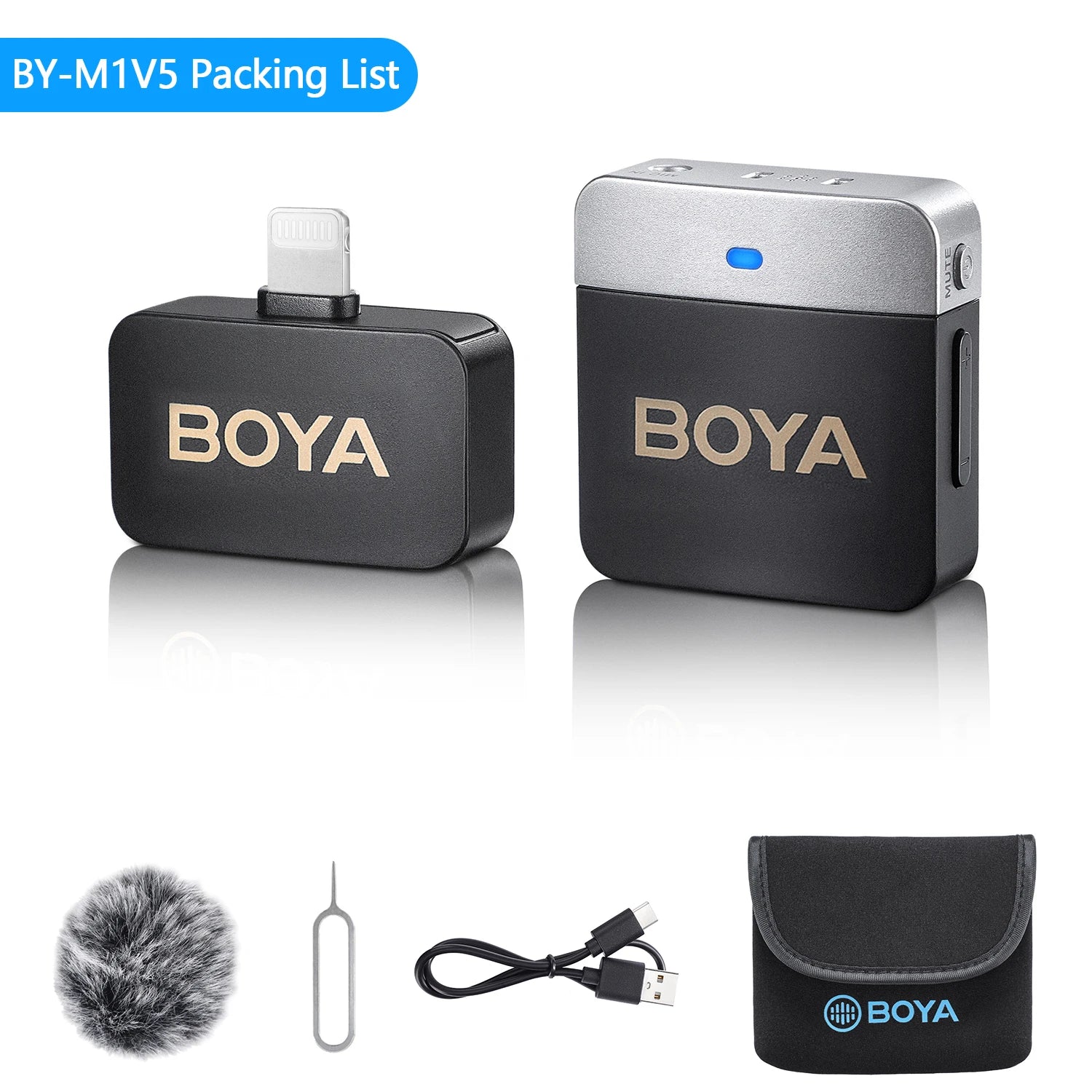 BOYA BY-M1V Wireless Lavalier Lapel Condenser Micr for iPhone, Android, Smartphone, Camera & PC