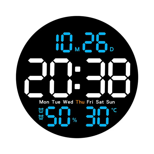 Large LED Wall Clock with Remote Control | Electronic Alarm Clock