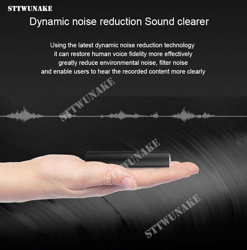 STTWUNAKE Mini Audio Voice Recorder 600 hours recording Magnetic professional Digital HD