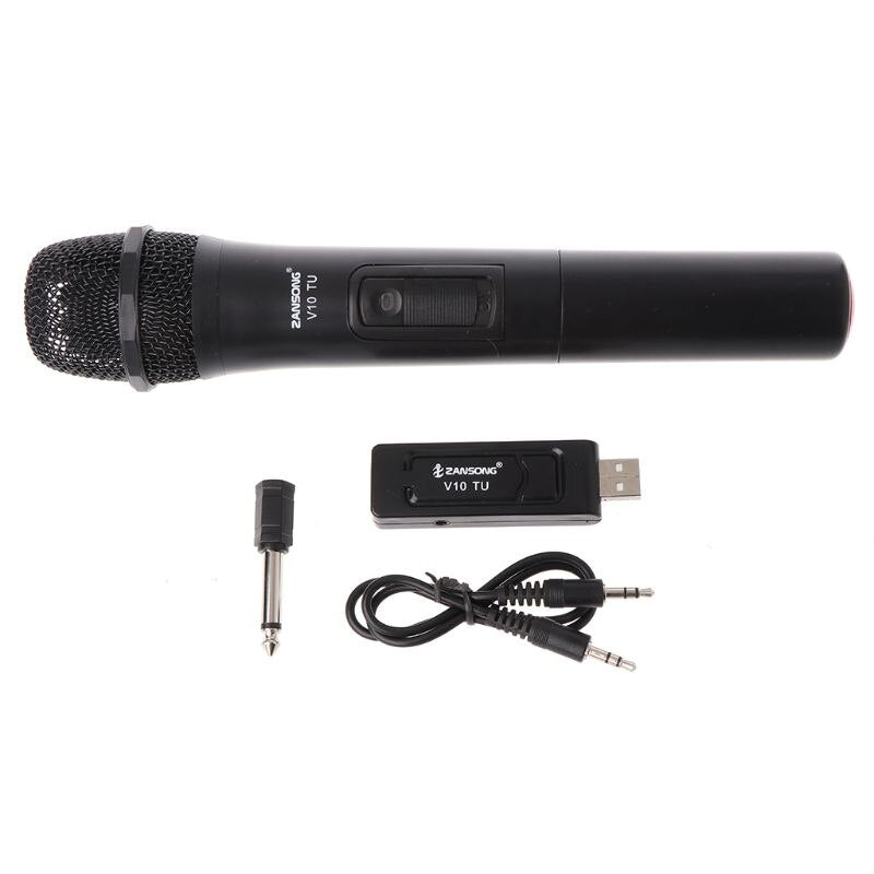 UHF USB 3.5mm 6.35mm Wireless Microphone Megaphone Handheld Mic with Receiver