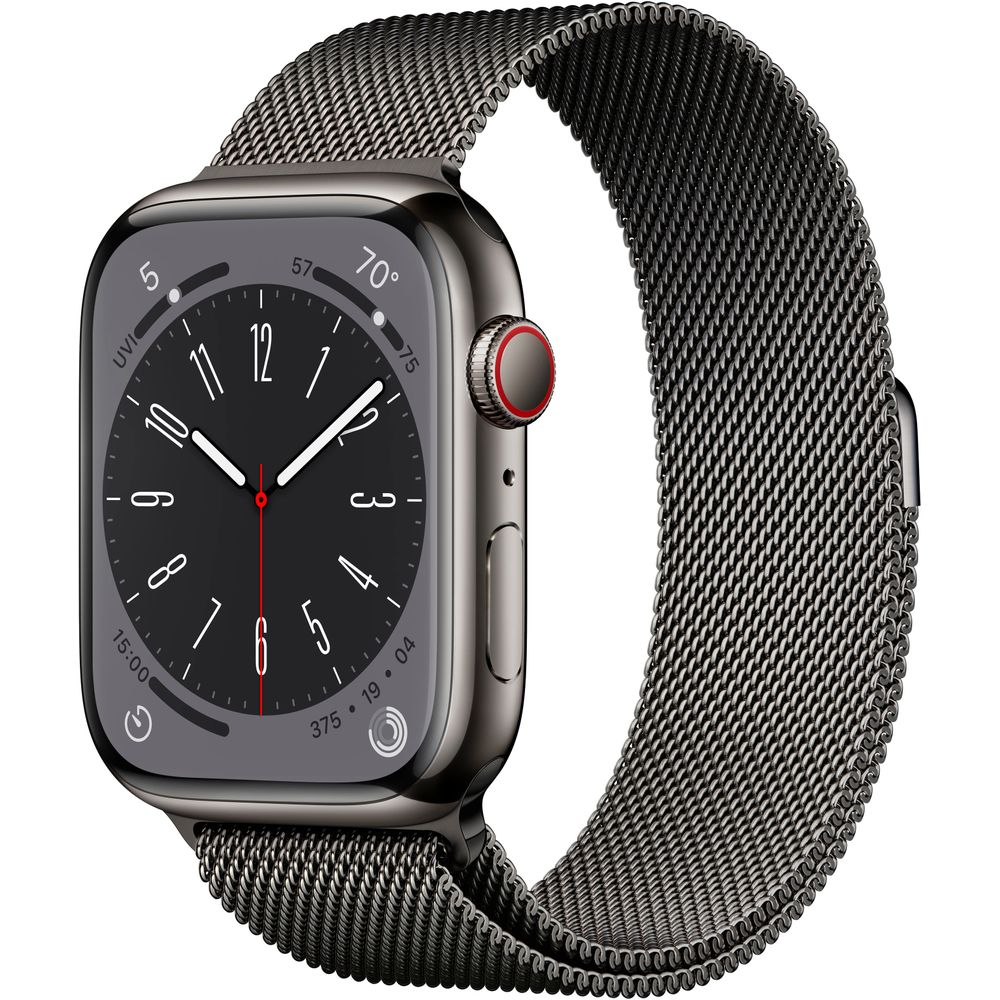 Apple Watch Gen 8 Series 8 Cell 45mm Graphite Stainless Steel - Graphite Milanese Loop MNKW3LL/A