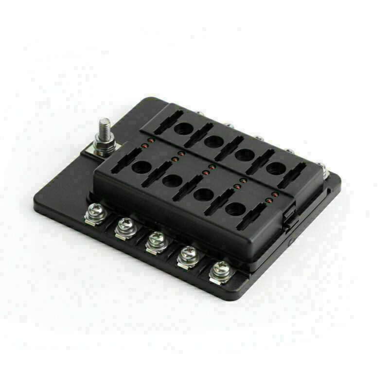 10 Way Blade Fuse Holder Box Block CAe For Car Boat Marine Bus Van Waterproof CN