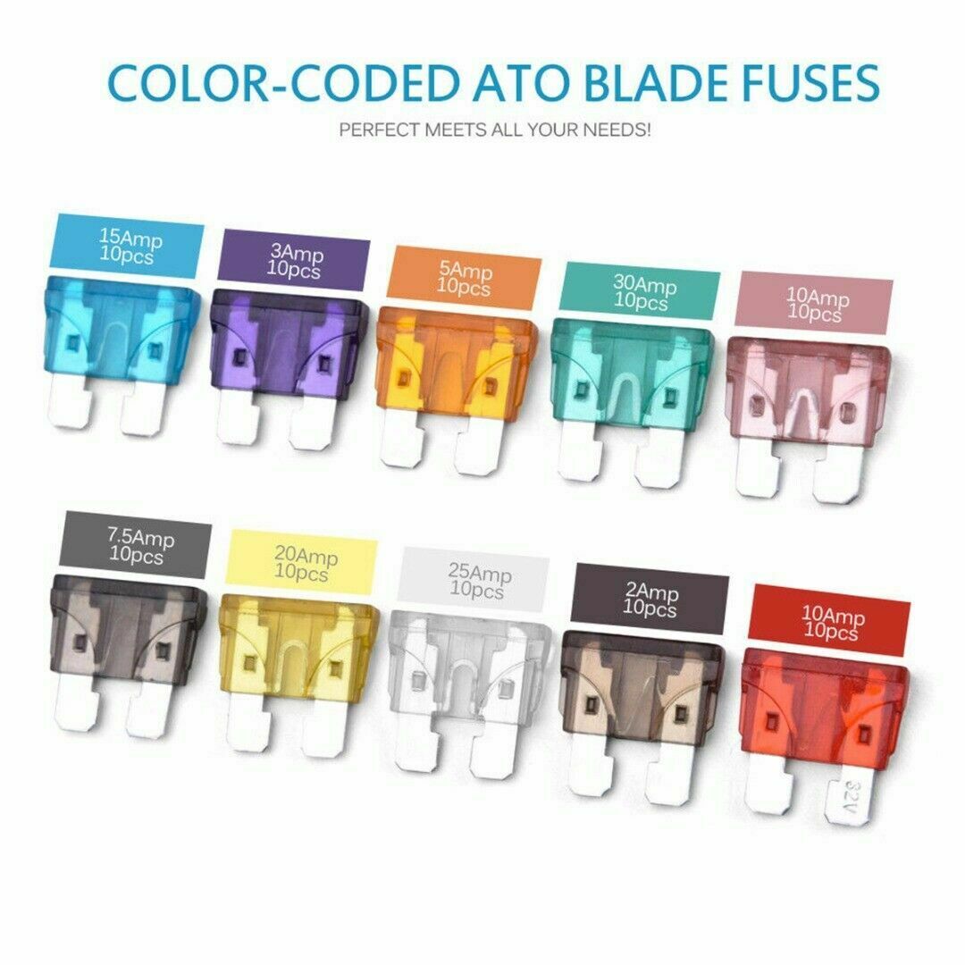 100X ATC/ATO Car Automotive Boat Truck Standard Blade Fuse Assortment Kit 2-35A