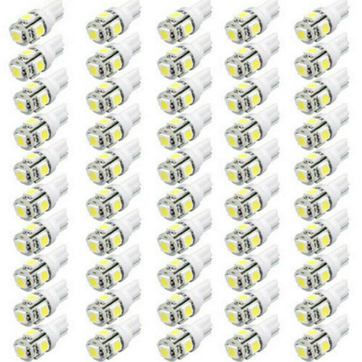 100Pcs Super White T10 Wedge 5-SMD 5050 LED Light bulbs W5W 2825 158 192 168 194