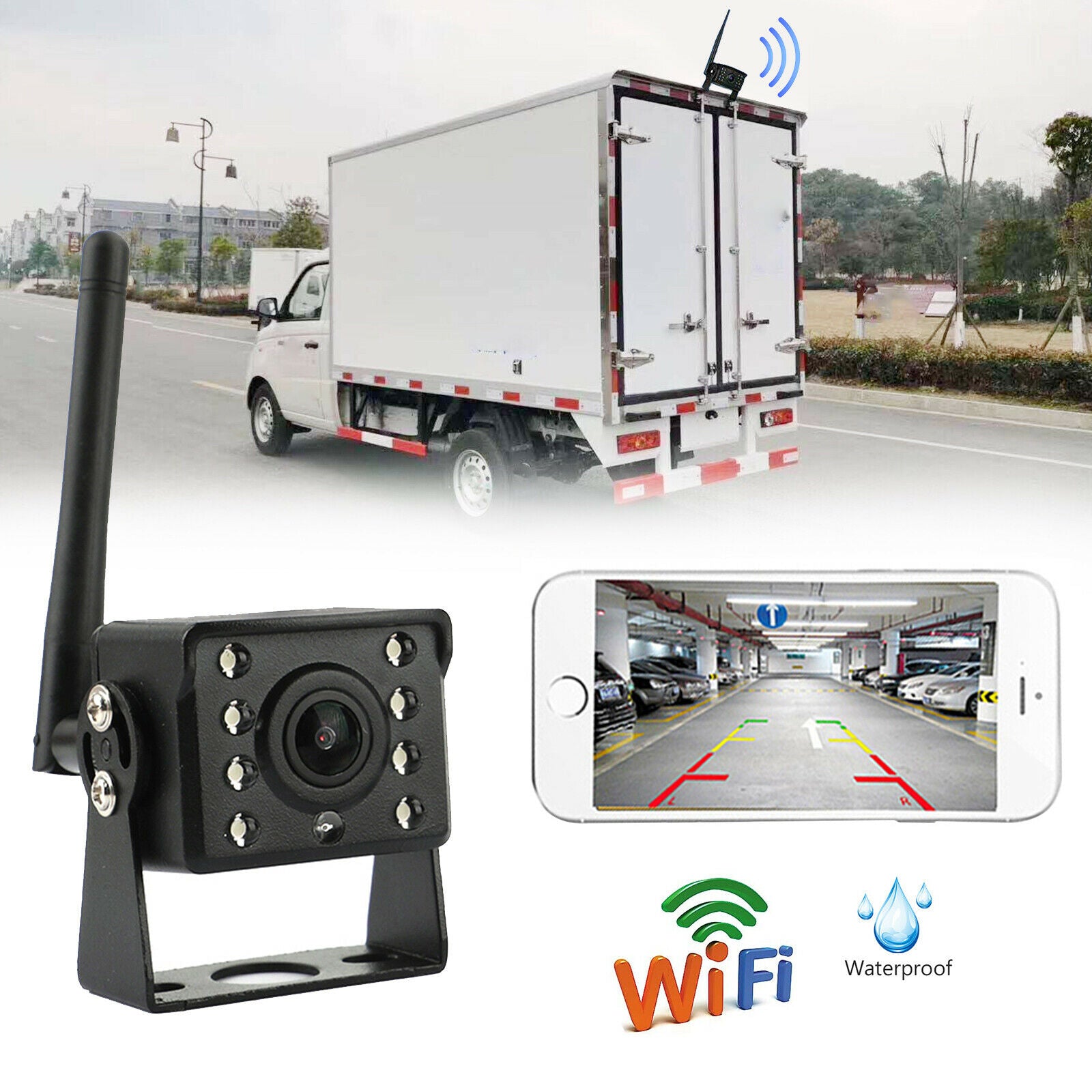 WiFi Wireless Car Truck RV Trailer Rear View Backup Camera CCTV For iOS Android#