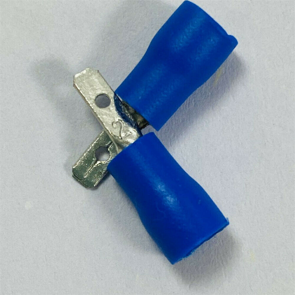 100pcs Blue 2.8mm Spade Crimp MDD2-110 Male Pre Insulated Connectors 16-14AWG