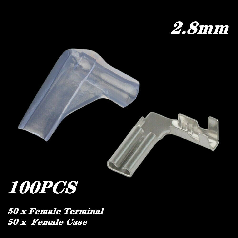 100PCS 2.8mm Flag-shaped plug spring + elbow sheath terminals wire connectors