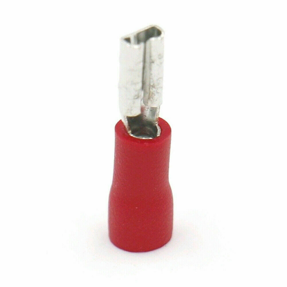 100Pcs Red FDD1.25-110  22-16 AWG Insulated Female Spade Wire Crimp Terminal