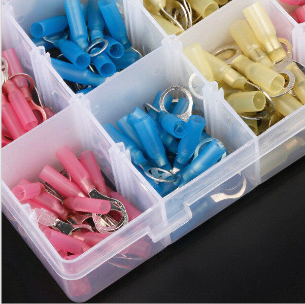 1 box（480pcs）Pre Insulated Fork Coil Terminal Sets Wire Crimp Connector Insulate