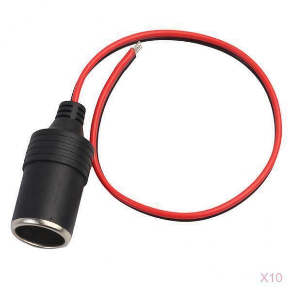 10Pcs 12V 24V Heavy Duty Extension Cord with Cigarette Lighter Female Socket