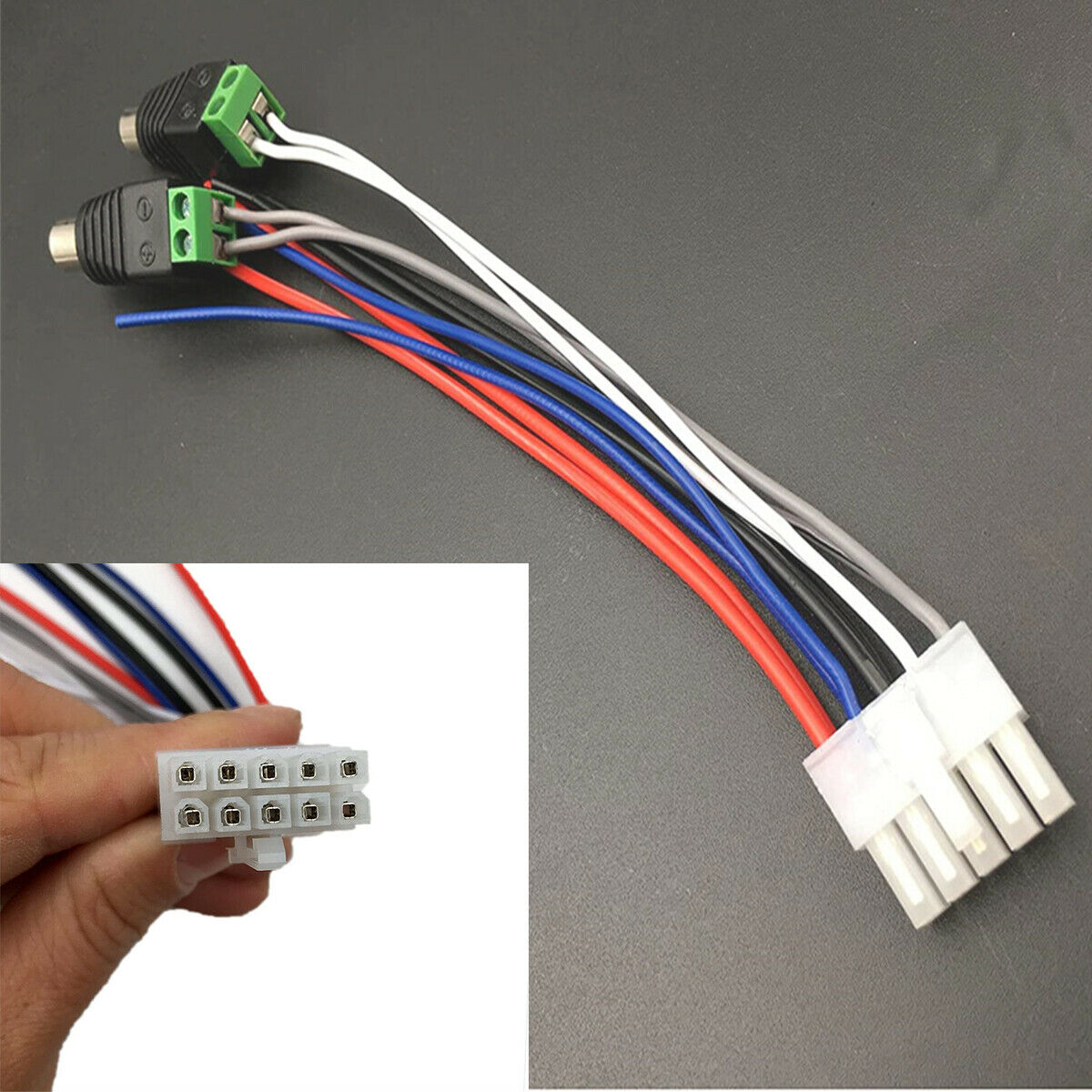 1× 10 Pin Power Input Wire Harness With RCA Connector For Dual TBX10A Amplifier