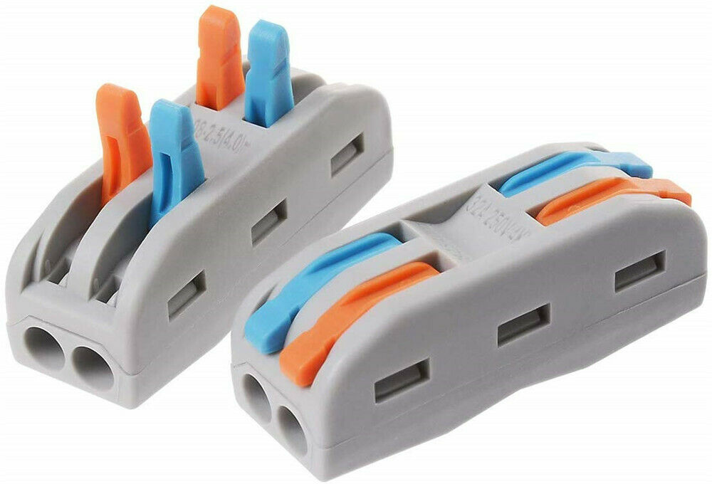 SPL-2 10PCS REUSABLE SPRING LEVER TERMINAL BLOCK ELECTRIC CABLE WIRE CONNECTOR