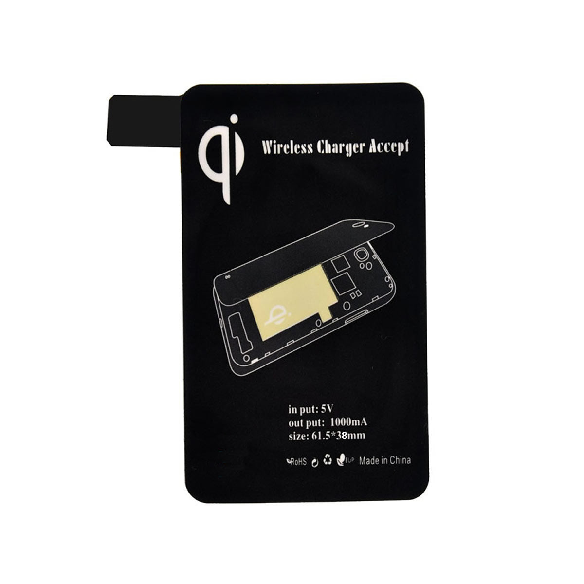 Wireless Charger Receiver for Samsung Galaxy S5 - Black