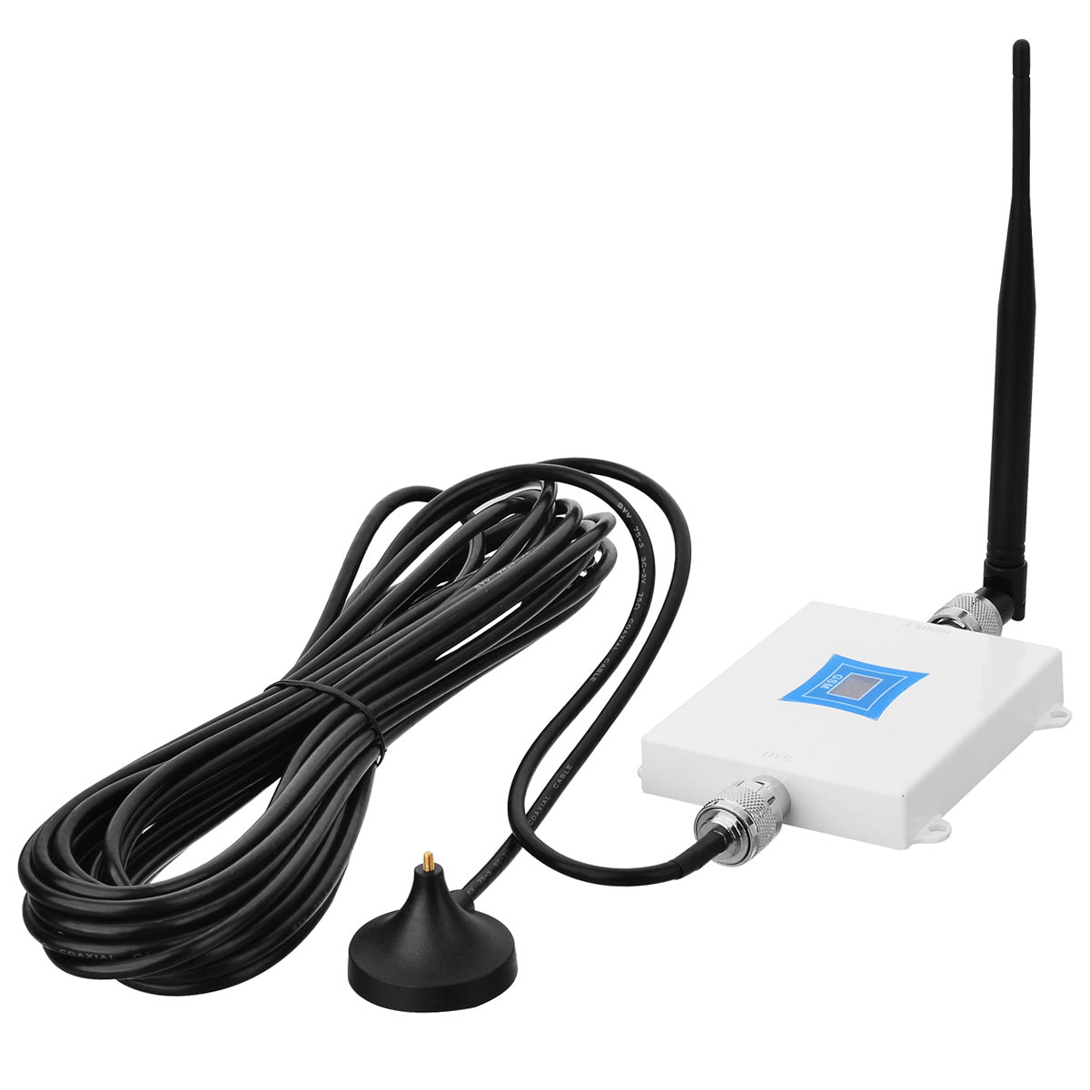 2G 3G 4G Cell Phone Signal Booster with 0.6inch LCD - White (EU Plug)