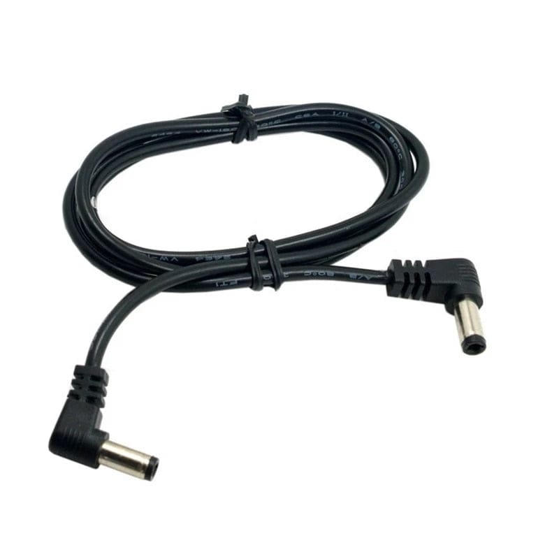 12V 2.1mm Male to Male 90 Degree Jack Power Cable